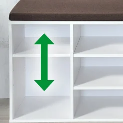 Schränke & Regale·Schuhregale & Schuhbänke|Die moderne Hausfrau Schuhschrank mit Sitzkissen aus Stoff