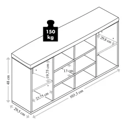 Schränke & Regale·Schuhregale & Schuhbänke|Die moderne Hausfrau Schuhschrank mit Sitzkissen aus Stoff