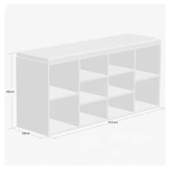 Schränke & Regale·Schuhregale & Schuhbänke|Die moderne Hausfrau Schuhschrank mit Sitzkissen aus Stoff