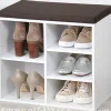 Schränke & Regale·Schuhregale & Schuhbänke|Die moderne Hausfrau Schuhschrank mit Sitzkissen, 5 Fächer weiß