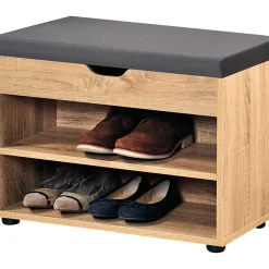 Schränke & Regale·Schuhregale & Schuhbänke|Die moderne Hausfrau Schuhschrank mit Sitzkissen, 2 Fächer eiche