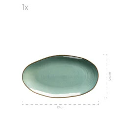 Servierzubehör|Die moderne Hausfrau Servierplatten-Set, Keramik Nottingham Grün