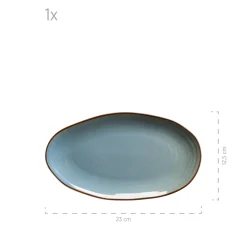 Servierzubehör|Die moderne Hausfrau Servierplatten-Set, Keramik Nottingham Blau