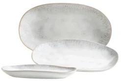 Servierzubehör|Die moderne Hausfrau Servierplatten-Set, Steinzeug Frozen Weiß