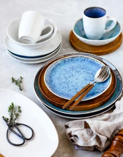 Servierzubehör|Die moderne Hausfrau Servierplatten-Set, Steinzeug Frozen Weiß