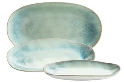 Servierzubehör|Die moderne Hausfrau Servierplatten-Set, Steinzeug Frozen Grün