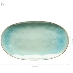 Die moderne Hausfrau Servierplatten-Set, Steinzeug Frozen Grün