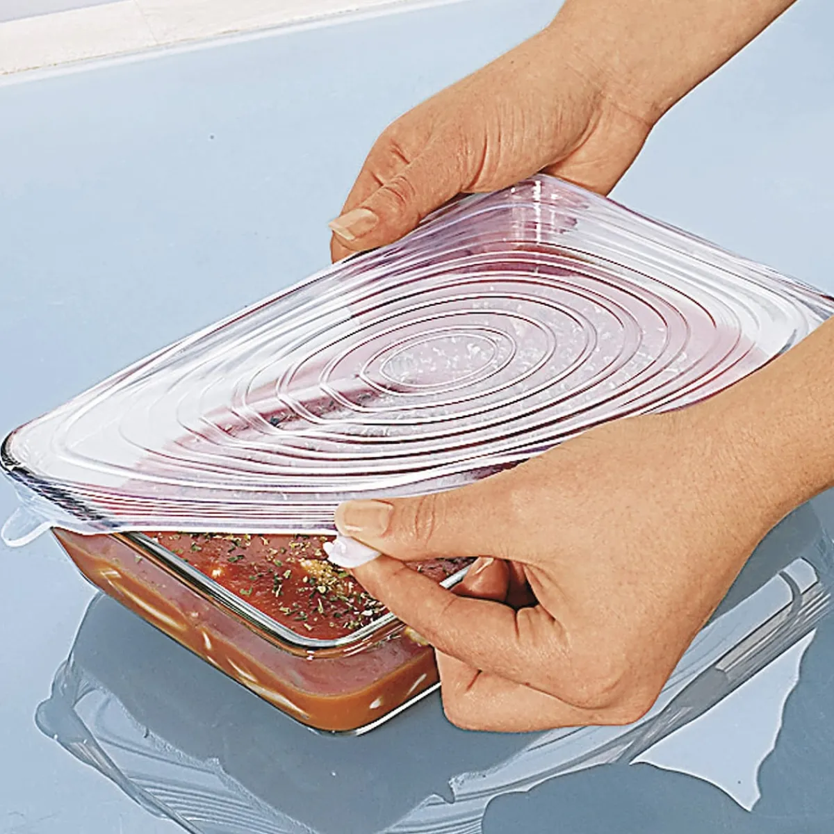 Die moderne Hausfrau Silikondeckel dehnbar, 4 Stück