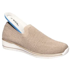 Slipper & Mokassins|Die moderne Hausfrau Slipper mit Keilabsatz „Federleicht“ taupe