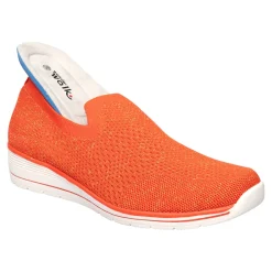 Slipper & Mokassins|Die moderne Hausfrau Slipper mit Keilabsatz „Federleicht“ koralle