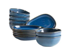 Servierzubehör|Die moderne Hausfrau Snacking-Set, Steinzeug Cordelia Königsblau