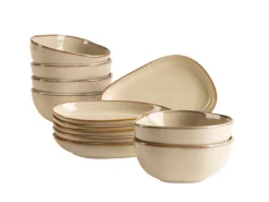 Servierzubehör|Die moderne Hausfrau Snacking-Set, Steinzeug Cordelia Sand