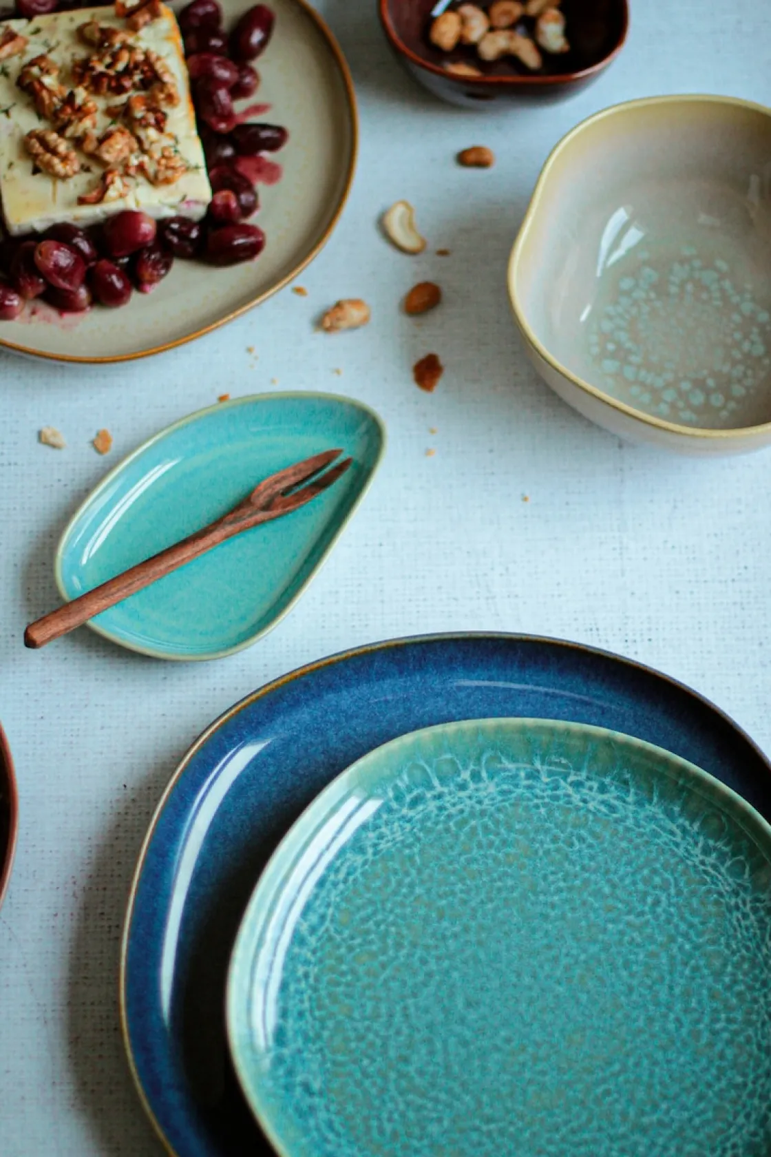 Servierzubehör|Die moderne Hausfrau Snacking-Set, Steinzeug Cordelia Grün