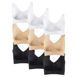 Bh'S|Die moderne Hausfrau Soft-BH, 9-teilig weiß, beige, schwarz