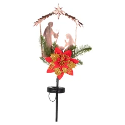 Gartendekoration ·Gartenstecker|Gartendekoration ·Solarleuchten|Die moderne Hausfrau Solar-Gartenstecker Krippe