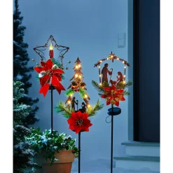 Die moderne Hausfrau Solar-Gartenstecker Krippe