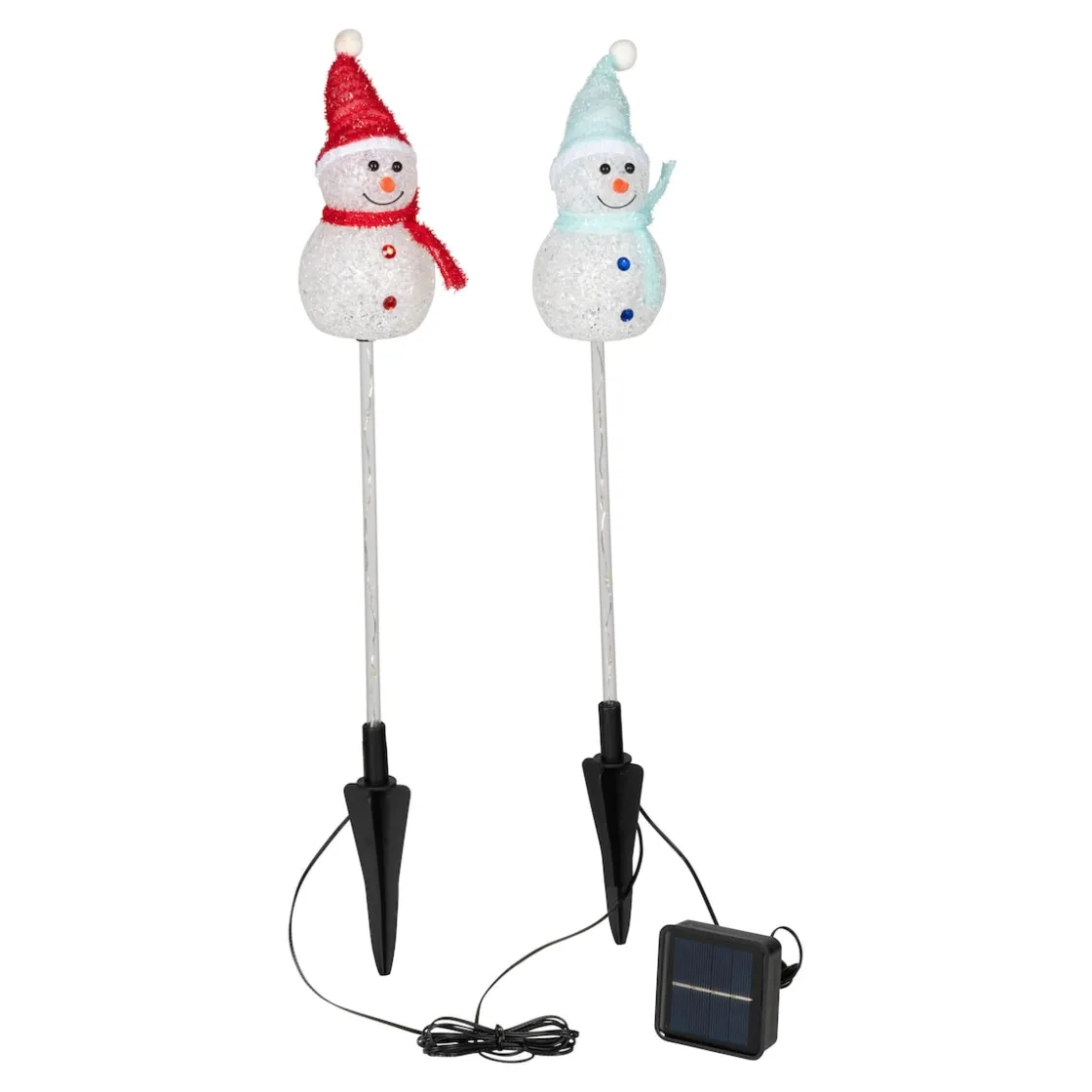 Gartendekoration ·Solarleuchten|Solarleuchten|Die moderne Hausfrau Solar-Gartenstecker "Schneemänner", 2 Stück