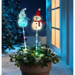 Gartendekoration ·Solarleuchten|Solarleuchten|Die moderne Hausfrau Solar-Gartenstecker "Schneemänner", 2 Stück