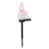 Gartendekoration ·Gartenstecker|Gartendekoration ·Solarleuchten|Die moderne Hausfrau Solar-Gartenstecker „Schneemann“ rosa