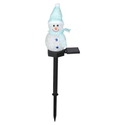 Gartendekoration ·Gartenstecker|Gartendekoration ·Solarleuchten|Die moderne Hausfrau Solar-Gartenstecker „Schneemann“ blau