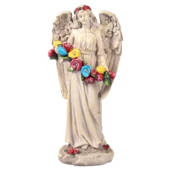 Grabdeko|Die moderne Hausfrau Solar-Grabengel „Blumen“