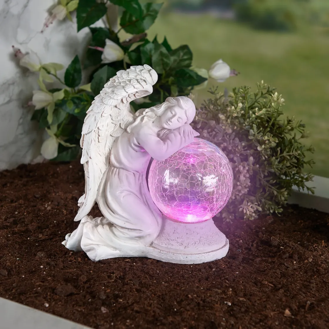 Grabdeko|Die moderne Hausfrau Solar-Grabengel "Leuchtkugel"
