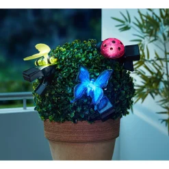 Gartendekoration ·Solarleuchten|Gartendekoration ·Led-Leuchten|Die moderne Hausfrau Solar-Klammern "Tierwelt", 3 Stück