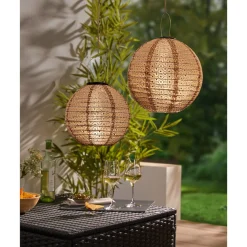 Gartendekoration ·Gartenfiguren|Gartenfiguren|Die moderne Hausfrau Solar-Lampion-Set, 2-teilig