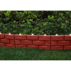 Beetbegrenzung|Die moderne Hausfrau Solar-LED-Beetbegrenzung „Steinmauer“, 4-teilig