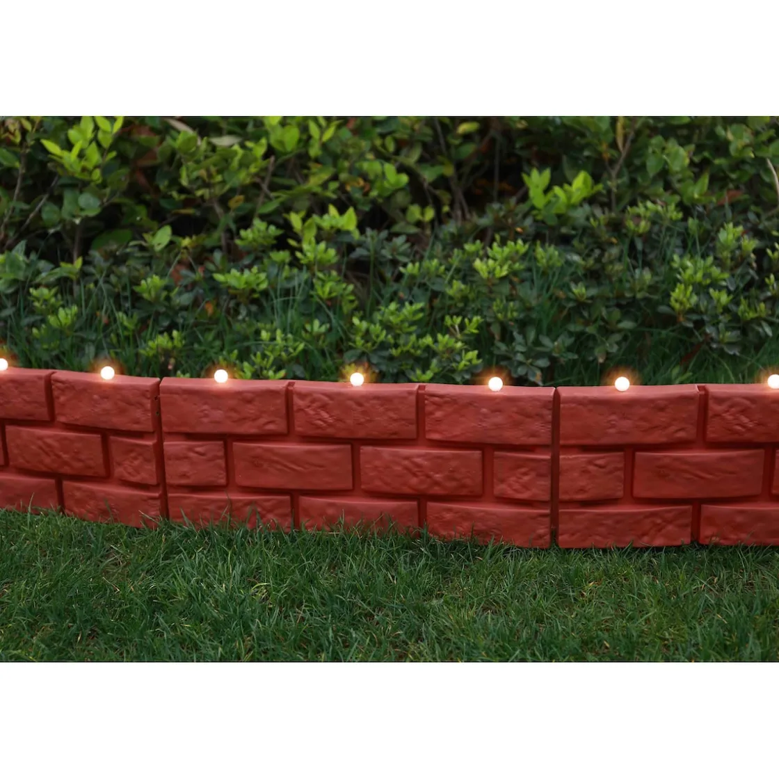 Beetbegrenzung|Die moderne Hausfrau Solar-LED-Beetbegrenzung „Steinmauer“, 4-teilig