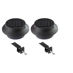 Gartendekoration ·Solarleuchten|Gartendekoration ·Led-Leuchten|Die moderne Hausfrau Solar-LED-Dachrinnenleuchte „Schwarz“, 2 Stück