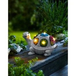 Gartendekoration ·Solarleuchten|Frühlingsdekoration|Die moderne Hausfrau Solar-LED-Dekofigur-Schildkröte „Marie“