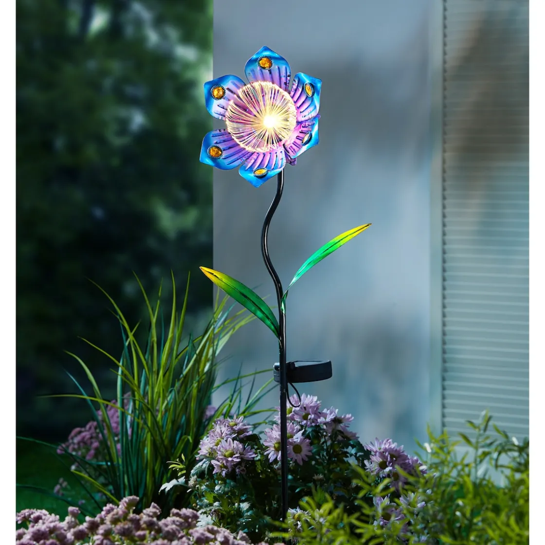 Gartendekoration ·Gartenstecker|Gartendekoration ·Solarleuchten|Die moderne Hausfrau Solar-LED-Gartenstecker „Blütenstaub“