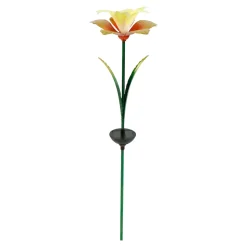 Gartendekoration ·Gartenstecker|Gartendekoration ·Solarleuchten|Die moderne Hausfrau Solar-LED-Gartenstecker "Lilie" gelb