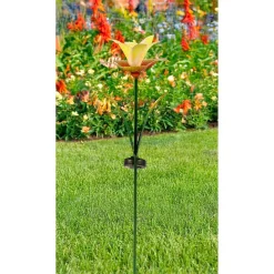 Gartendekoration ·Gartenstecker|Gartendekoration ·Solarleuchten|Die moderne Hausfrau Solar-LED-Gartenstecker "Lilie" gelb