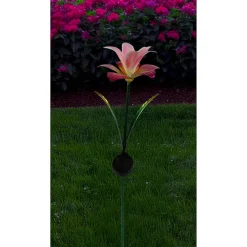 Gartendekoration ·Gartenstecker|Gartendekoration ·Solarleuchten|Die moderne Hausfrau Solar-LED-Gartenstecker "Lilie" pink