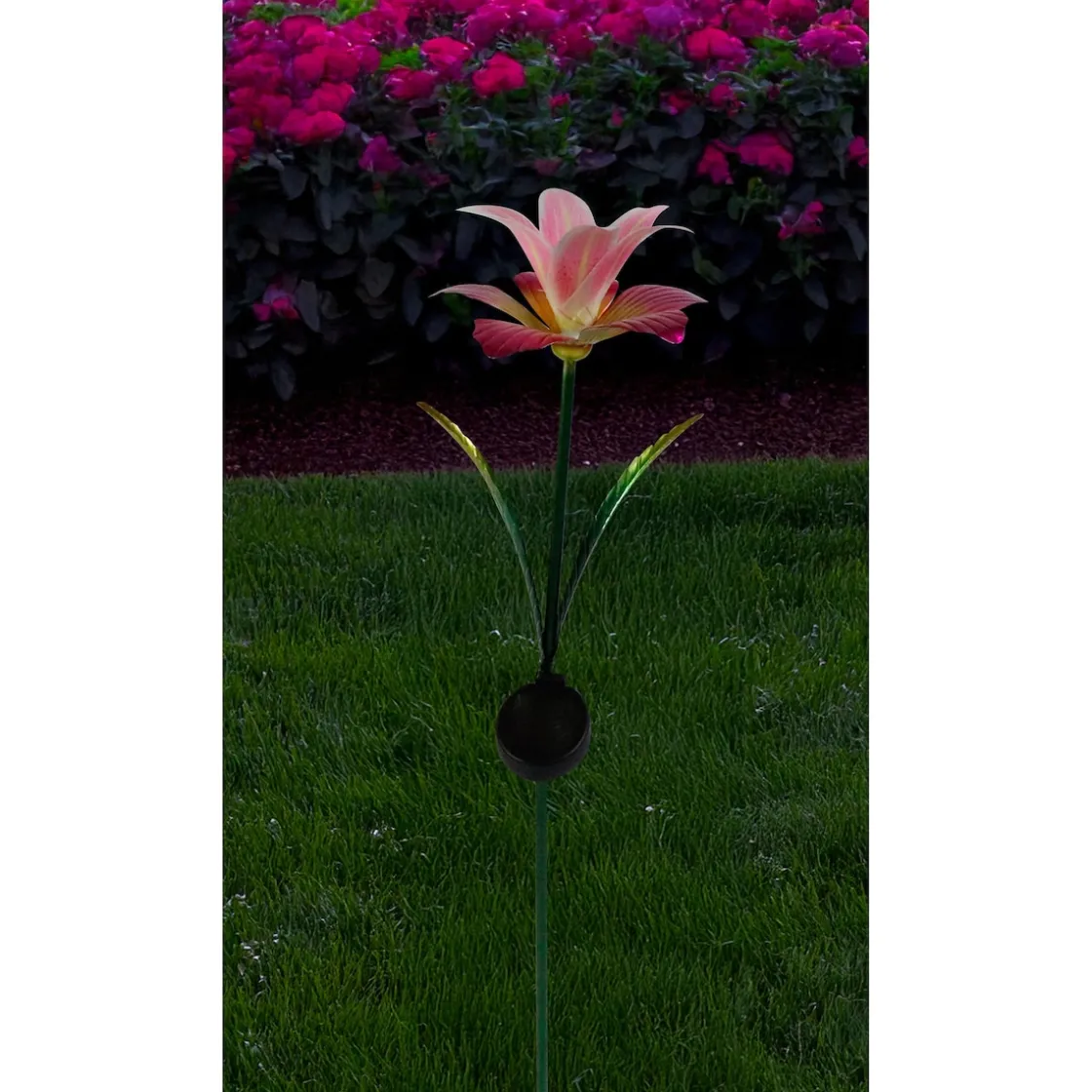 Gartendekoration ·Gartenstecker|Gartendekoration ·Solarleuchten|Die moderne Hausfrau Solar-LED-Gartenstecker "Lilie" pink