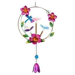 Gartendekoration ·Gartenfiguren|Frühlingsdekoration|Die moderne Hausfrau Solar-LED-Hängedeko "Blütenzauber"