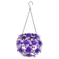 Gartendekoration ·Solarleuchten|Gartendekoration ·Led-Leuchten|Die moderne Hausfrau Solar-LED-Hängeleuchte "Hibiskus" lila