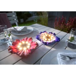Gartendekoration ·Solarleuchten|Gartendekoration ·Led-Leuchten|Die moderne Hausfrau Solar-LED-Leuchte „Flowers“ koralle