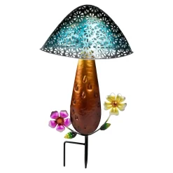 Herbstdekoration|Gartendekoration ·Solarleuchten|Die moderne Hausfrau Solar-LED-Pilz blau