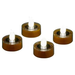 Gartendekoration ·Led-Leuchten|Leuchtdekoration·Kerzen & Teelichter|Die moderne Hausfrau ﻿Solar-LED-Teelichter, 4 Stück