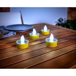 Gartendekoration ·Led-Leuchten|Leuchtdekoration·Kerzen & Teelichter|Die moderne Hausfrau Solar-LED-Teelichter, 4 Stück