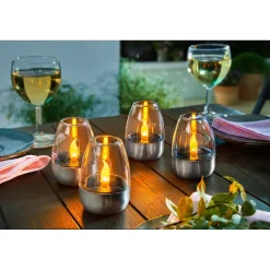 Gartendekoration ·Solarleuchten|Gartendekoration ·Led-Leuchten|Die moderne Hausfrau Solar-LED-Windlicht, 2 Stück 4 Stück