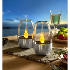 Gartendekoration ·Solarleuchten|Gartendekoration ·Led-Leuchten|Die moderne Hausfrau Solar-LED-Windlicht, 2 Stück 2 Stück