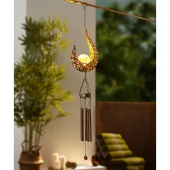 Gartenfiguren|Die moderne Hausfrau Solar-LED-Windspiel "Oriental"