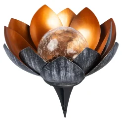 Gartendekoration ·Solarleuchten|Gartendekoration ·Led-Leuchten|Die moderne Hausfrau Solar-Lotusblume gold
