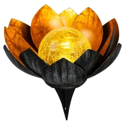 Gartendekoration ·Solarleuchten|Gartendekoration ·Led-Leuchten|Die moderne Hausfrau Solar-Lotusblume gold