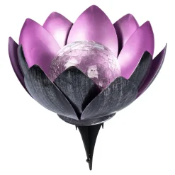 Gartendekoration ·Solarleuchten|Gartendekoration ·Led-Leuchten|Die moderne Hausfrau Solar-Lotusblume lila
