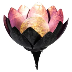 Gartendekoration ·Solarleuchten|Gartendekoration ·Led-Leuchten|Die moderne Hausfrau Solar-Lotusblume lila